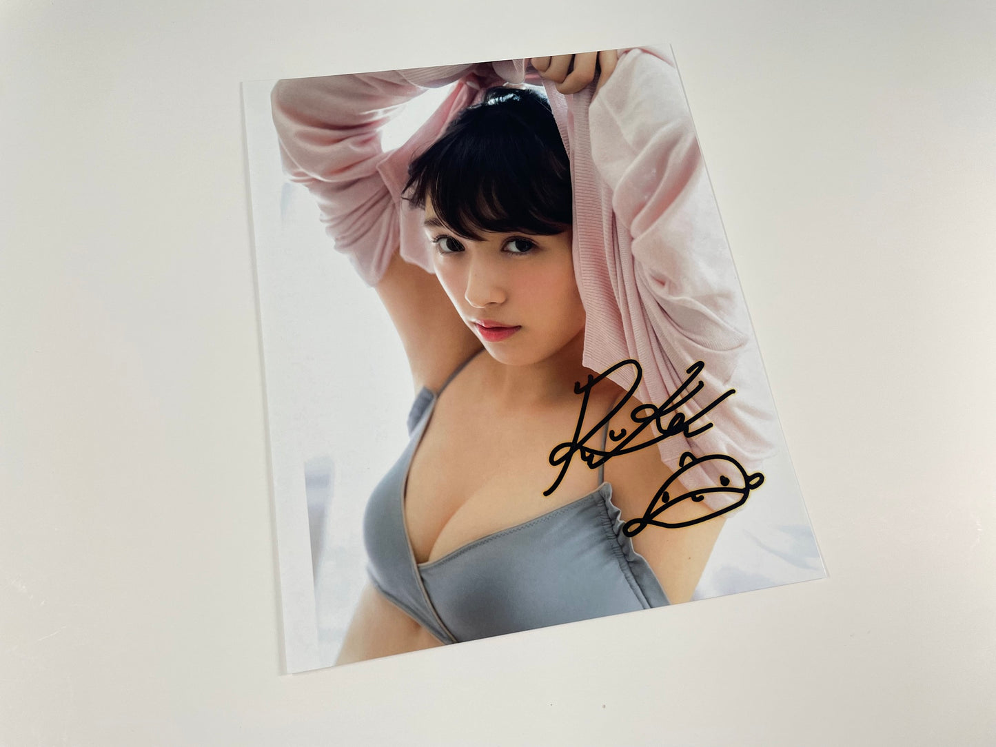 渡辺梨加直筆サイン入り写真当選書付