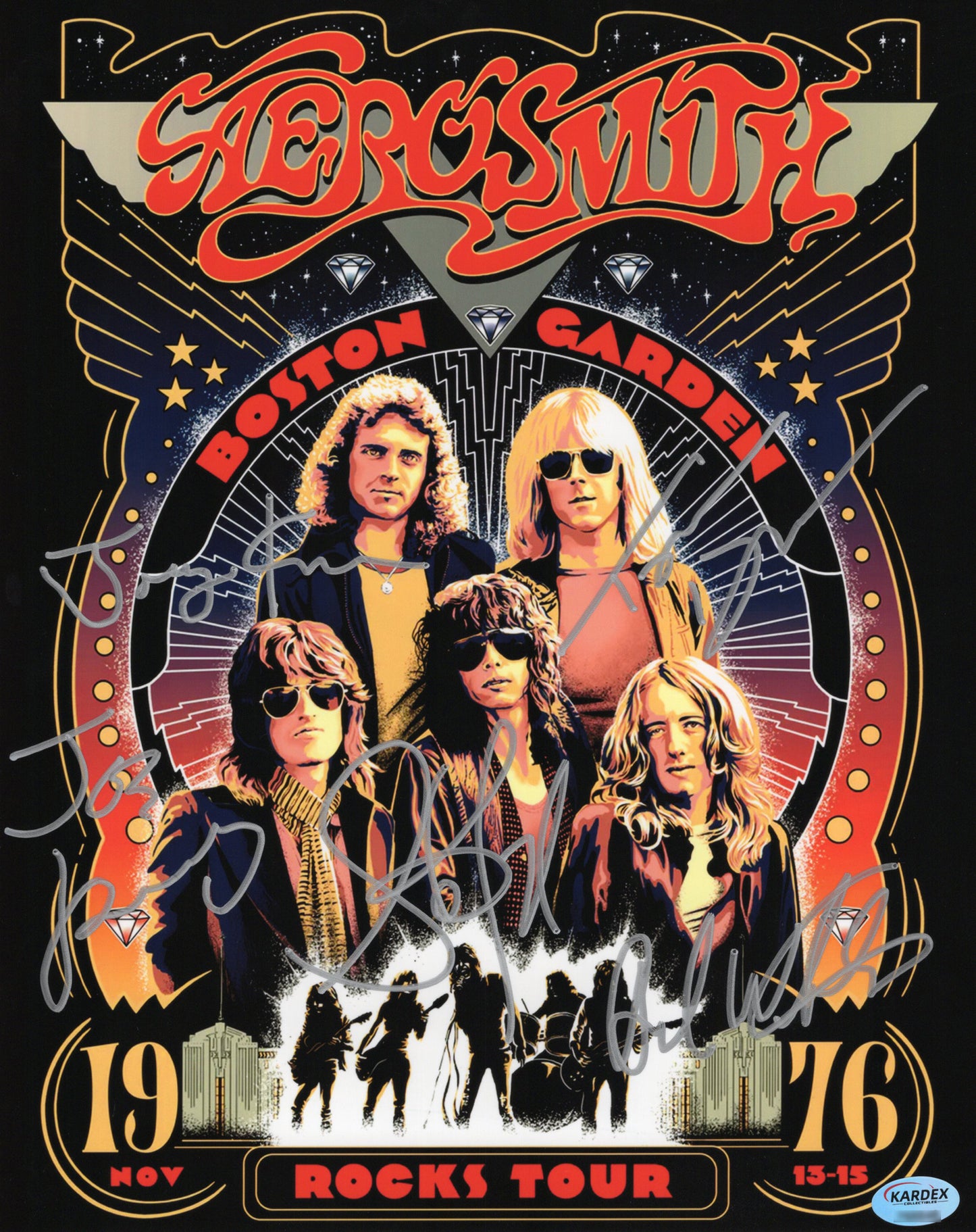 Aerosmith エアロスミス 直筆サイン入り写真認証COA付