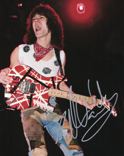 Eddie Van Halen エドワード・ヴァン・ヘイレン ギタリスト 直筆サイン入り写真認証COA付