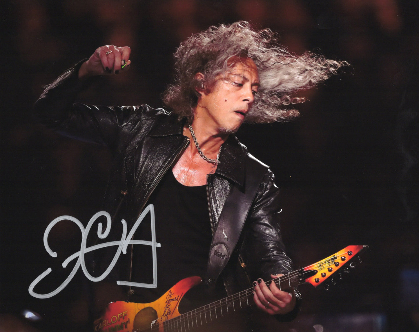 Kirk Hammett カーク・ハメット 直筆サイン入り写真認証COA付