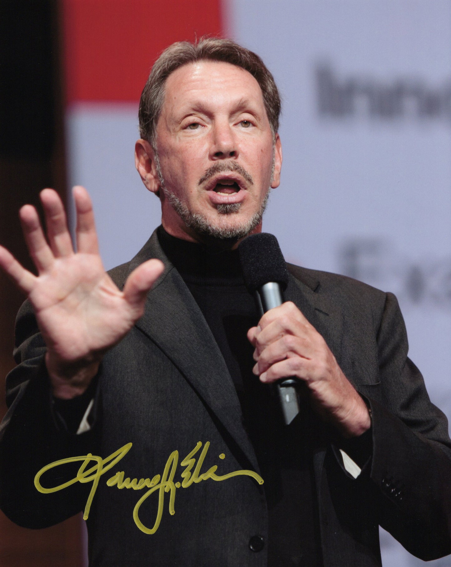 Larry Ellison ラリー・エリソン 直筆サイン入り写真認証COA付