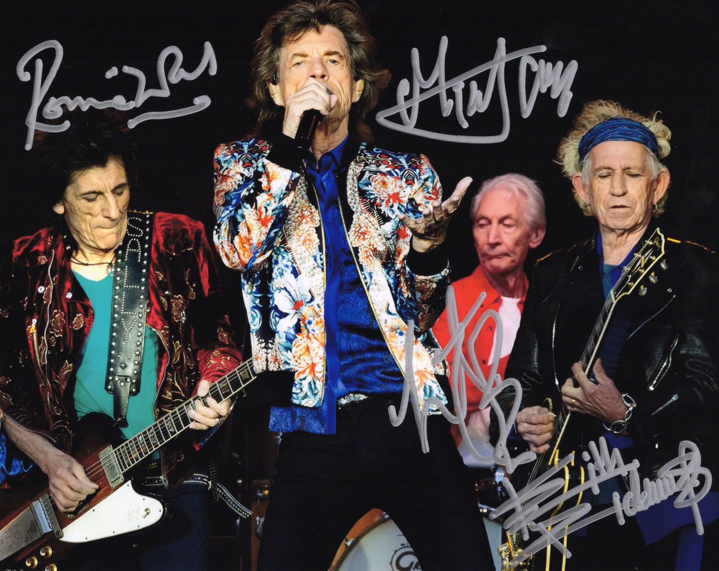 The Rolling Stones ローリング・ストーンズ 直筆サイン入り写真認証COA付