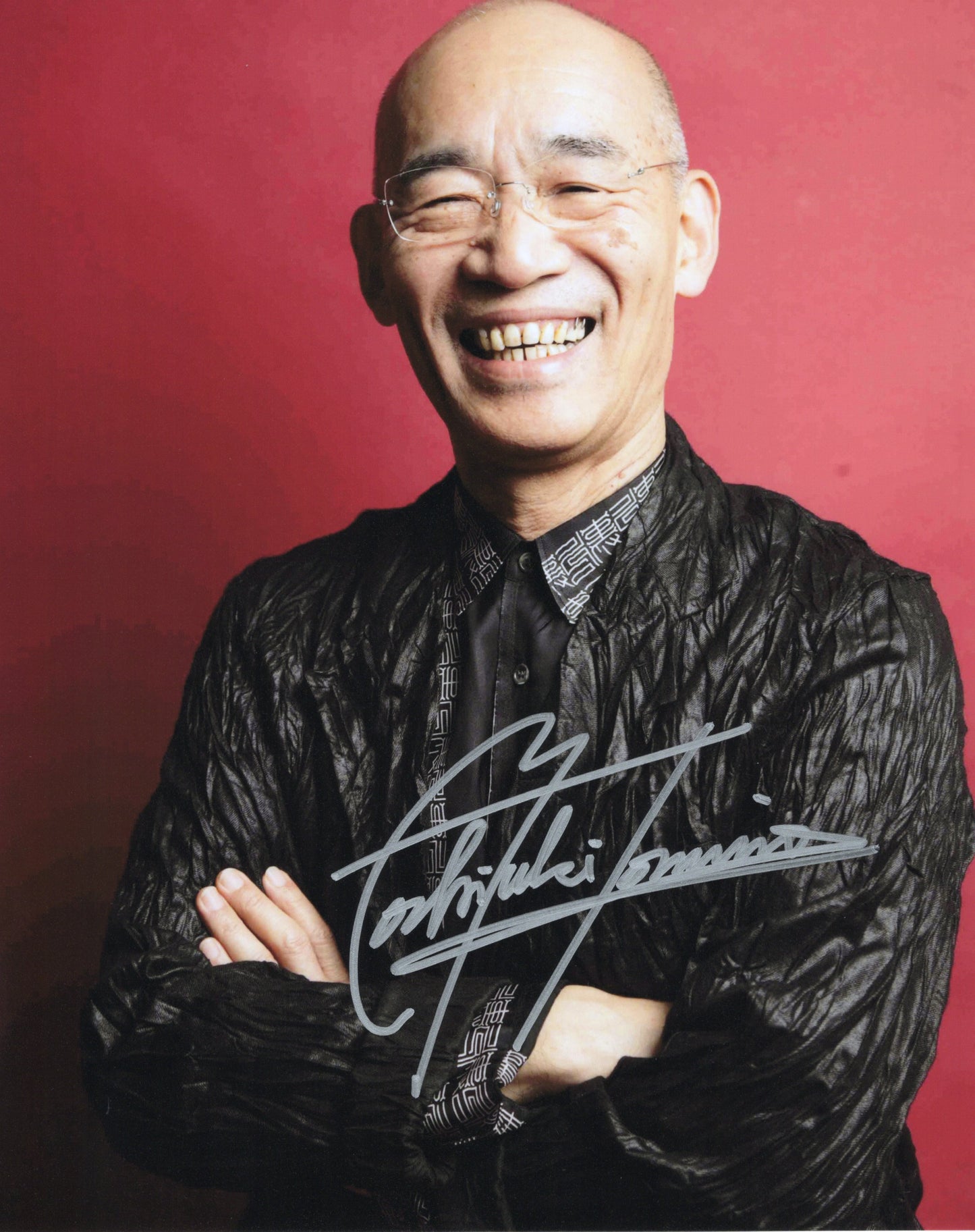 富野由悠季直筆サイン入り写真当選書付